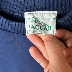 Vintage Jaguar Men's Navy Crewneck Sweater